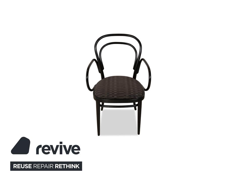 6er Garnitur Thonet 214 Holz Stuhl Schwarz Esszimmer Vintage – Bild 11