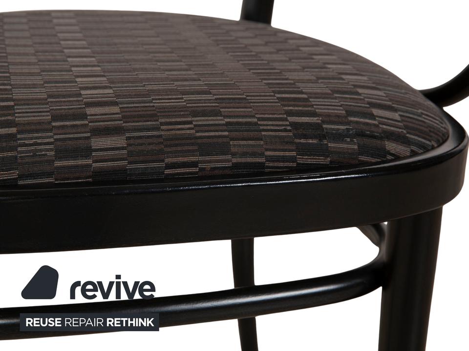 6er Garnitur Thonet 214 Holz Stuhl Schwarz Esszimmer Vintage – Bild 3