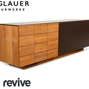 Voglauer V-Montana Holz Sideboard Braun Glas Schublade