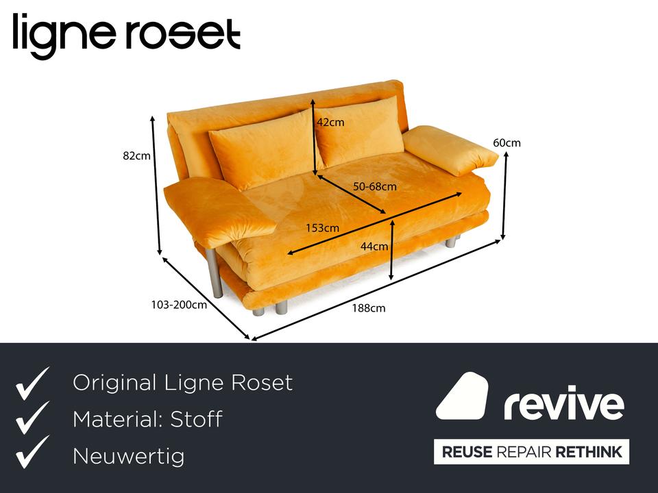 Ligne Roset Multy Stoff Dreisitzer Gelb Gold mit Armlehnen ✨ – Bild 2