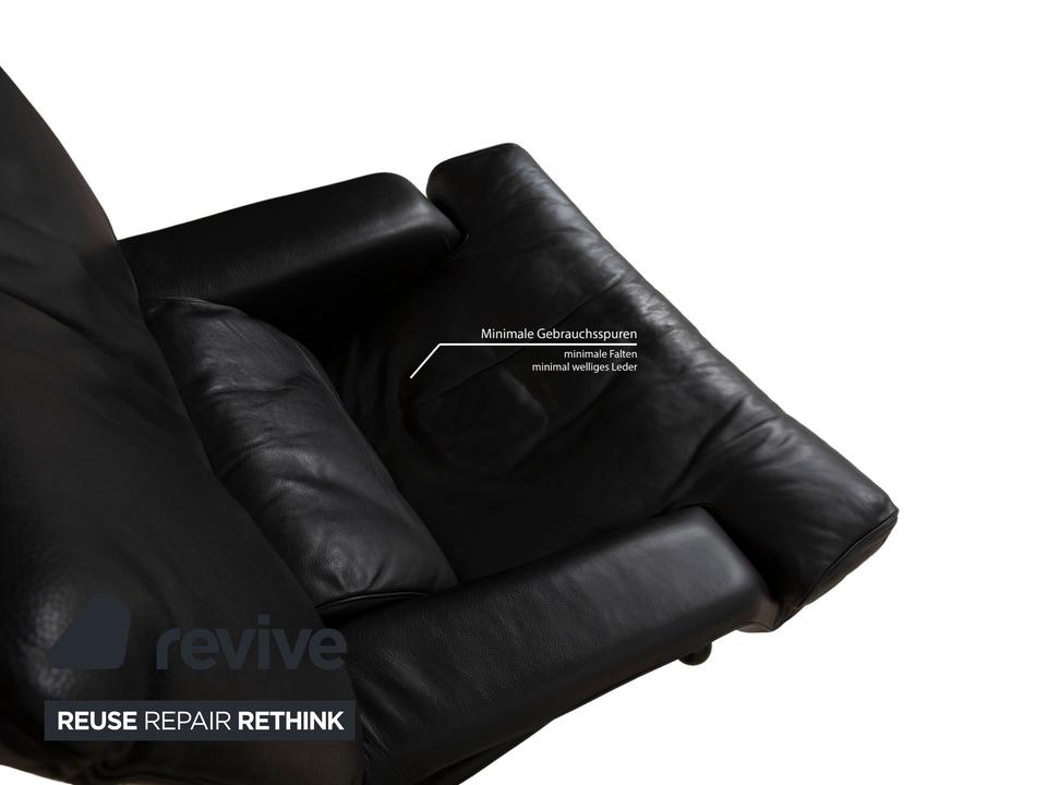 Rolf Benz 6500 Leder Sessel Schwarz manuelle Funktion ✨ – Bild 3