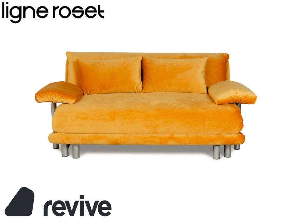 Ligne Roset Multy Stoff Dreisitzer Gelb Gold mit Armlehnen ✨