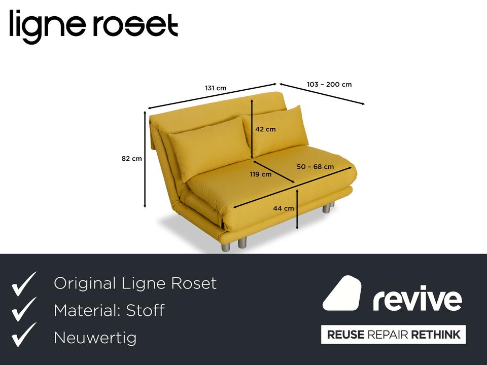 Ligne Roset Multy Stoff Zweisitzer Gelb Schlafsofa Couch ✨ – Bild 2