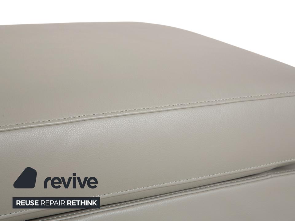 FSM Clarus Leder Hocker Grau Kiesel – Bild 3