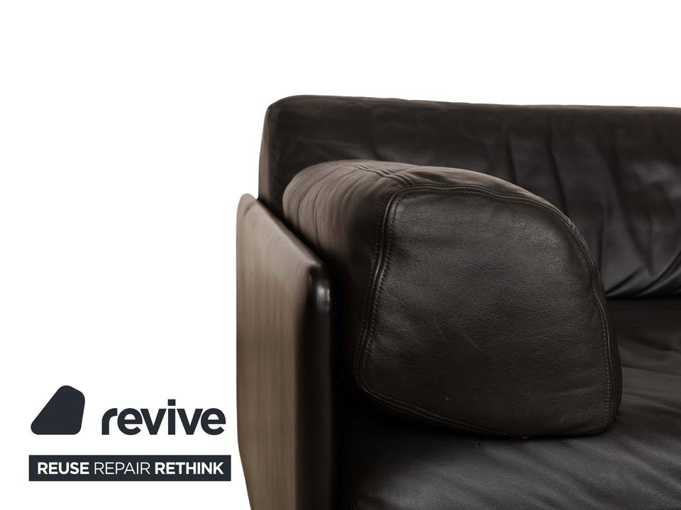 de Sede DS-76 Leder Zweisitzer Schwarz Sofa Couch manuelle ✨ – Bild 6