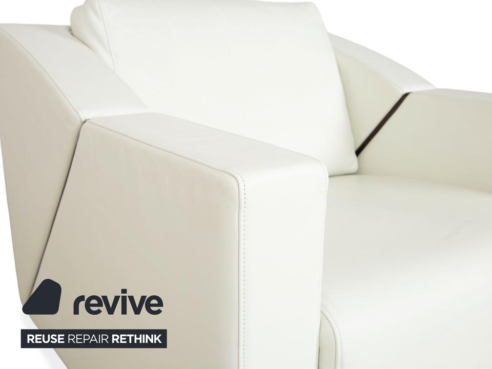 Rolf Benz 350 Leder Sessel Weiß Creme – Bild 5