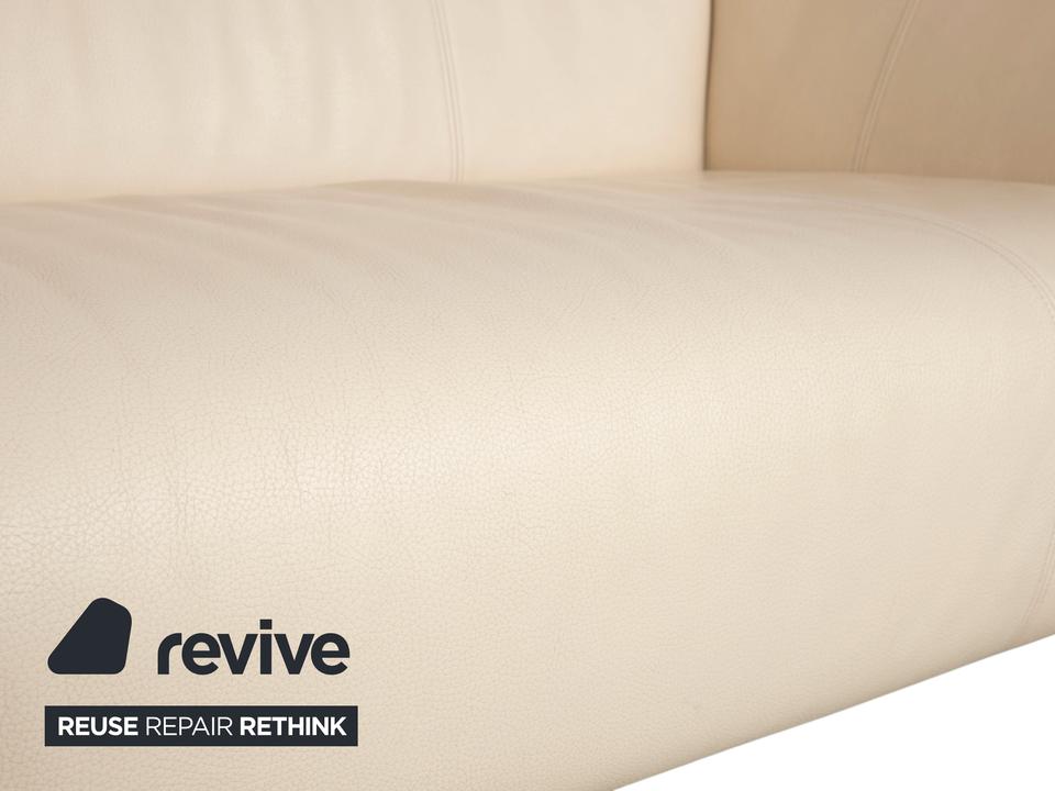 Rolf Benz 322 Leder Zweisitzer Creme Beige Sofa Couch – Bild 4