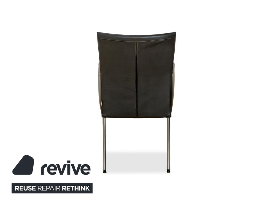 4er Garnitur bert plantagie ARC-E Leder Stuhl Anthrazit Esszimmer – Bild 9