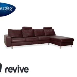 Stressless E200 Leder Ecksofa Rot Bordeaux Sofa Couch