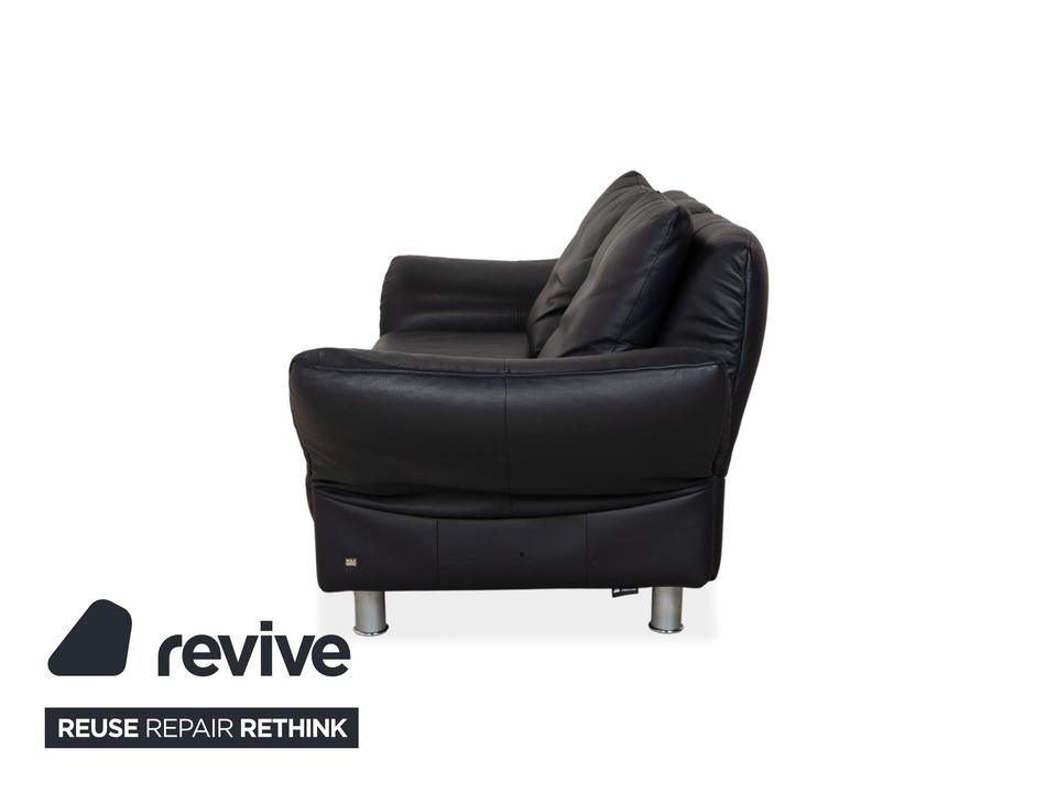 Rolf Benz 510 Leder Dreisitzer Dunkelblau manuelle Funktion Sofa – Bild 12