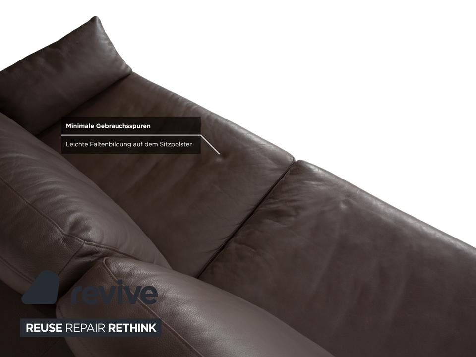 Rolf Benz EGO Dreisitzer Sofa Braun Leder Couch – Bild 5