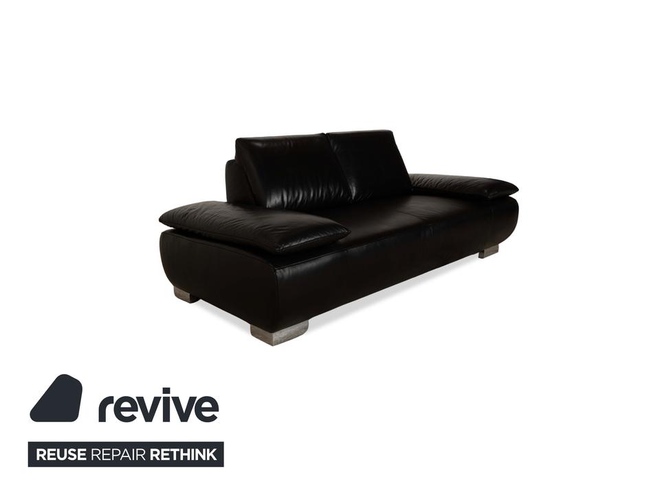 Koinor Volare Leder Zweisitzer Schwarz Sofa Couch manuelle – Bild 3