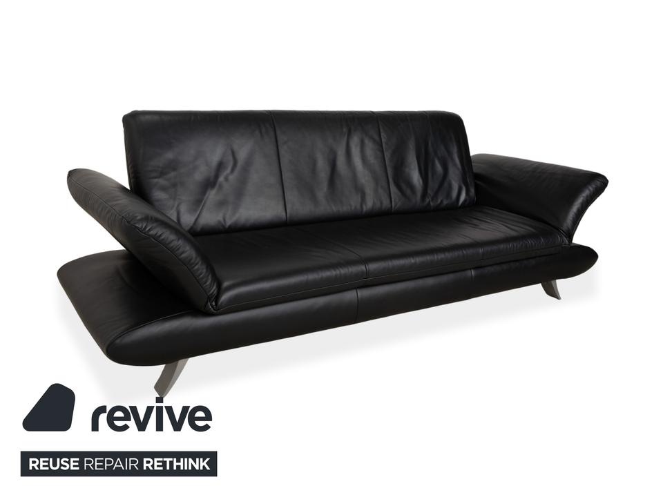 Koinor Rossini Dreisitzer Leder Sofa Dunkelblau manuelle – Bild 3