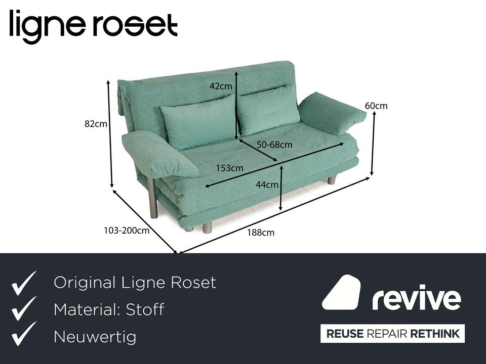 Ligne Roset Multy Stoff Dreisitzer Türkis Grün Sofa Couch ✨ – Bild 2