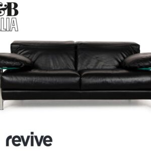B&B Italia Arca Leder Zweisitzer Schwarz Sofa Couch manuelle