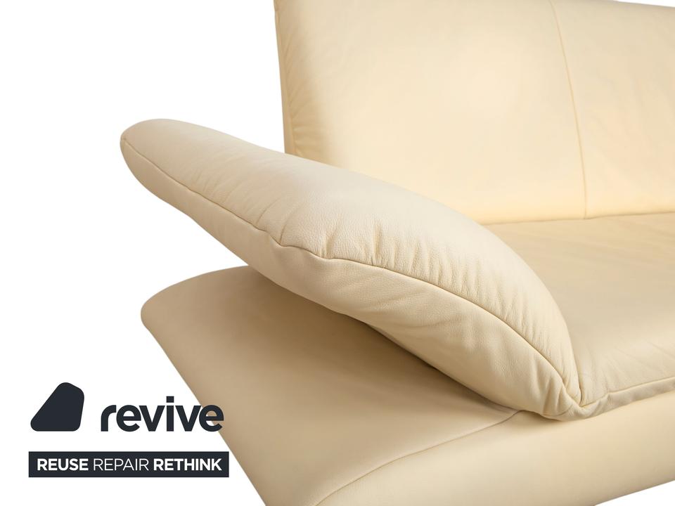 Koinor Rossini Leder Sofa Creme Zweisitzer Couch Funktion – Bild 7