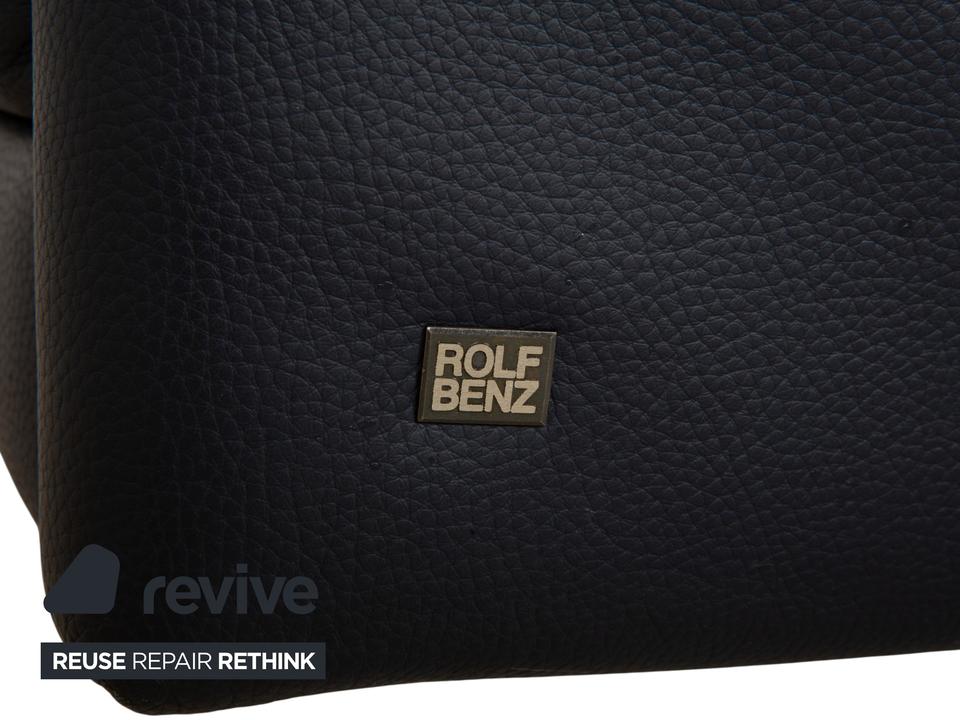 Rolf Benz 510 Leder Dreisitzer Dunkelblau manuelle Funktion Sofa – Bild 9
