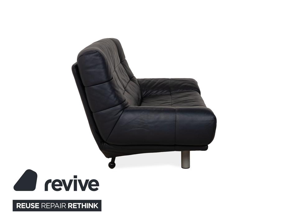 Rolf Benz BMP 418 Leder Zweisitzer Dunkelblau Sofa Coch – Bild 8