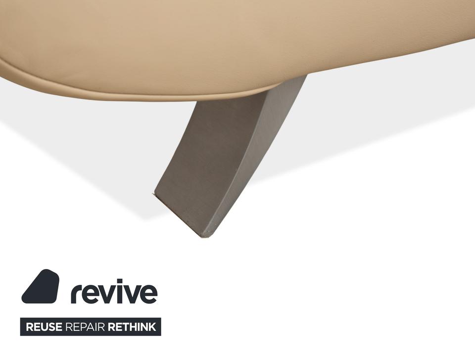 Koinor Velluti Leder Dreisitzer Creme manuelle Funktion Sofa – Bild 7