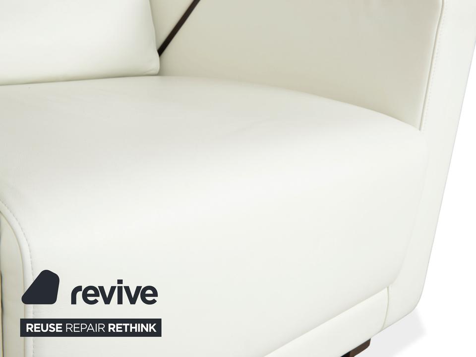 Rolf Benz 350 Leder Sessel Weiß Creme – Bild 4