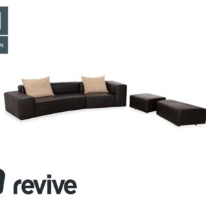 Ewald Schillig Quantum Leder Viersitzer Hocker Braun Espresso