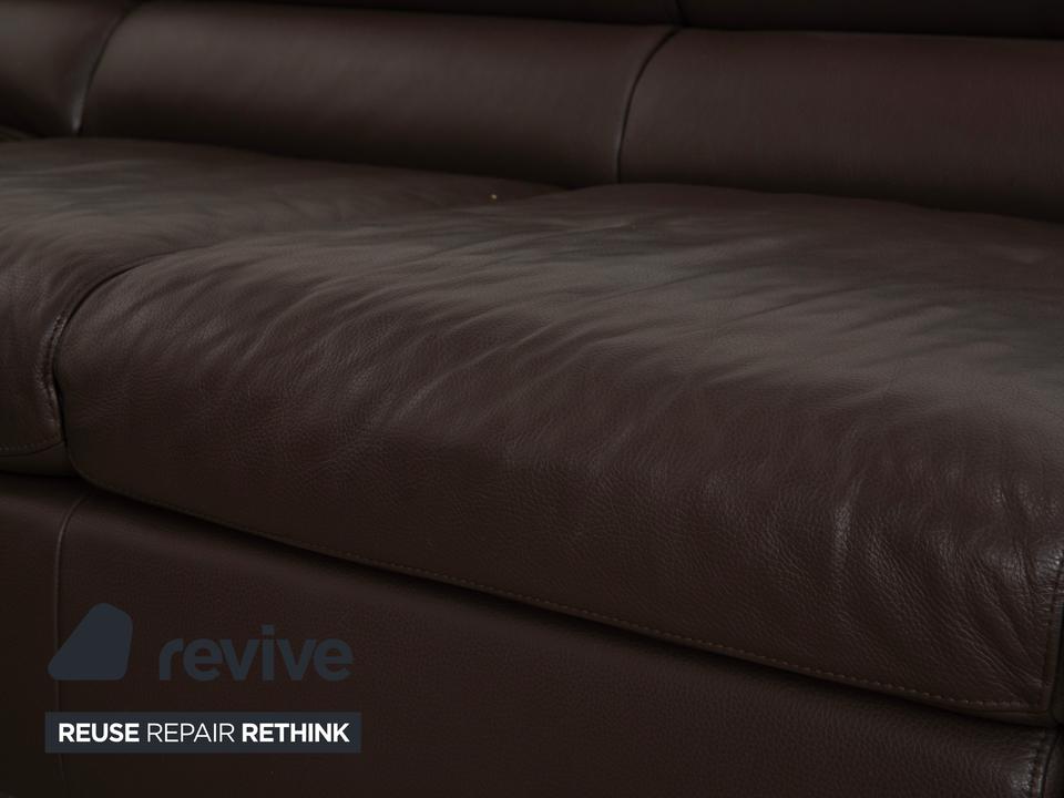 Ewald Schillig Courage Leder Ecksofa Braun Recamiere Links Sofa – Bild 9