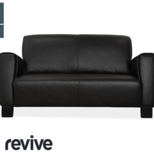 Ewald Schillig Leder Zweisitzer Schwarz Sofa Couch