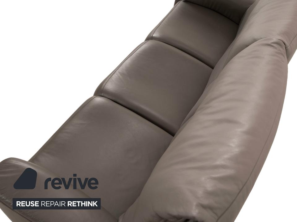 Himolla 4879 Leder Dreisitzer Sofa Grau Braun Taupe Couch – Bild 4