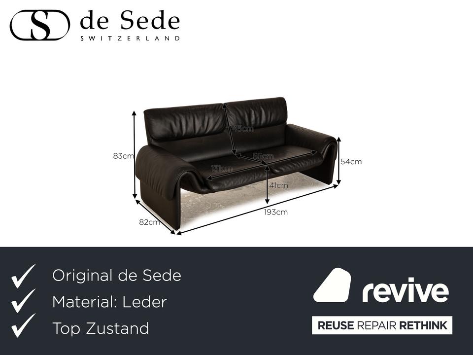 de Sede DS-2011 Leder Zweisitzer Schwarz Sofa Couch ✨ – Bild 2
