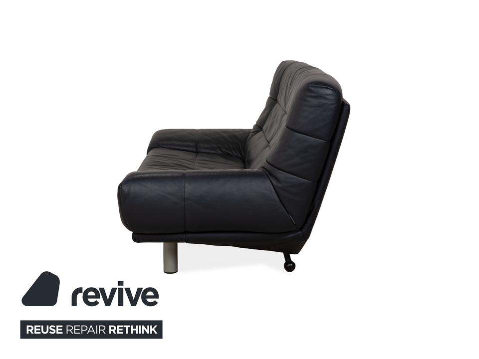 Rolf Benz BMP 418 Leder Zweisitzer Dunkelblau Sofa Coch – Bild 10