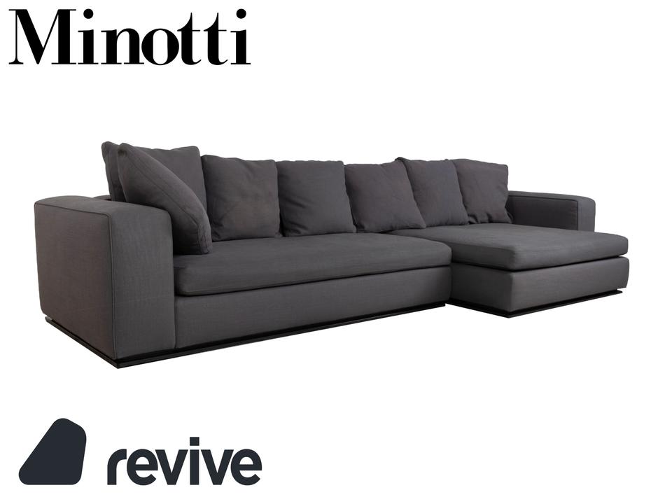 Minotti Stoff Ecksofa Grau Sofa Couch