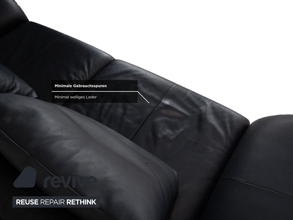 Rolf Benz 510 Leder Dreisitzer Dunkelblau manuelle Funktion Sofa – Bild 10