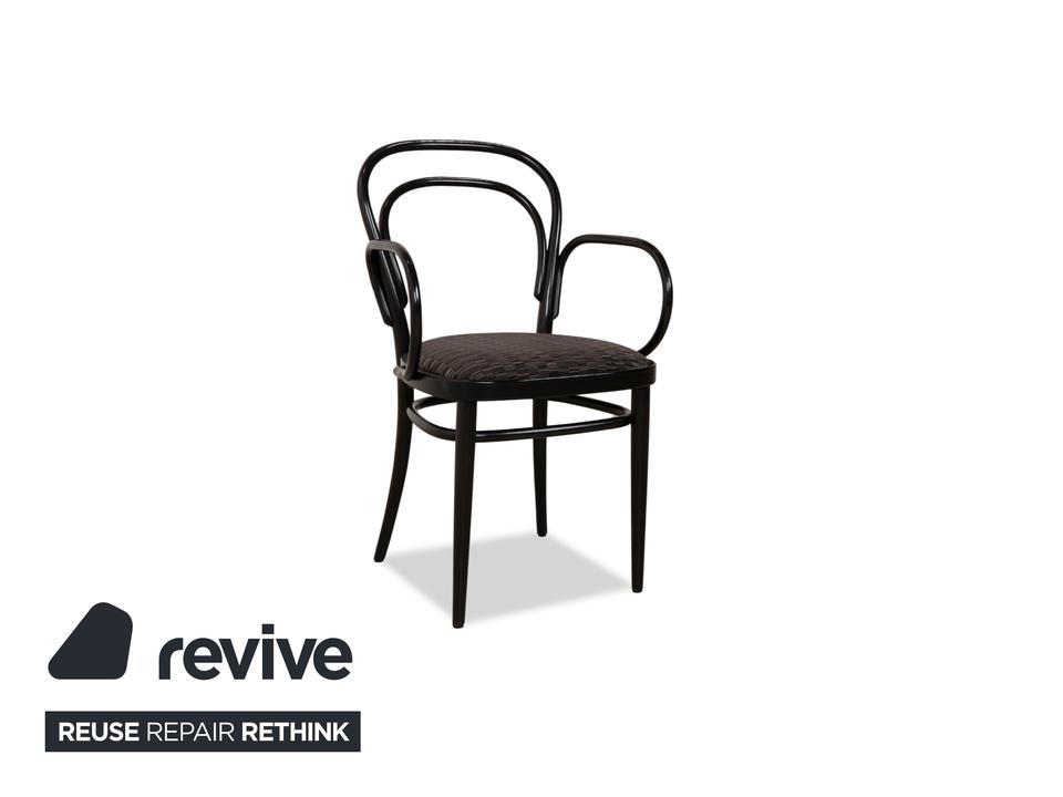 6er Garnitur Thonet 214 Holz Stuhl Schwarz Esszimmer Vintage – Bild 10