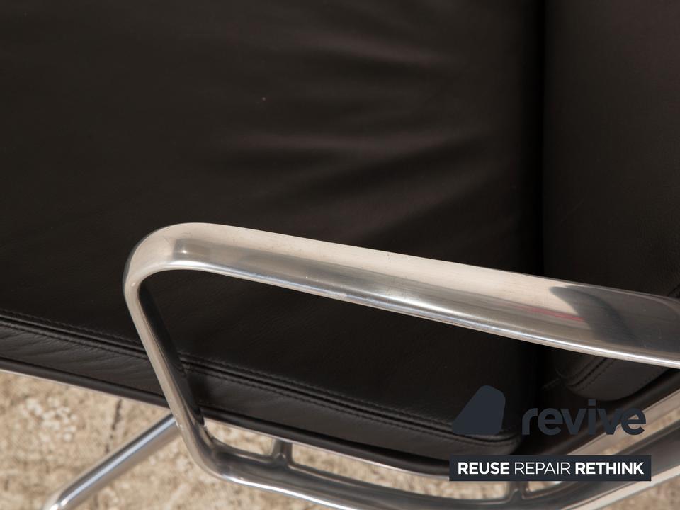 Vitra EA 222 Soft Pad Lounge Chair Leder Sessel Schwarz ✨ – Bild 3