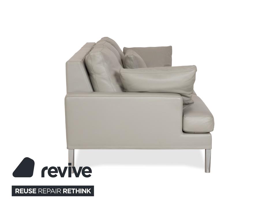FSM Clarus Leder Dreisitzer Grau Kiesel Sofa Couch manuelle – Bild 10