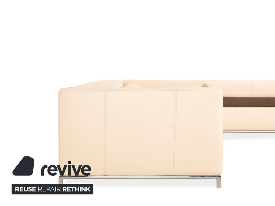 Who's Perfect Boston Leder Ecksofa Creme manuelle Funktion – Bild 7