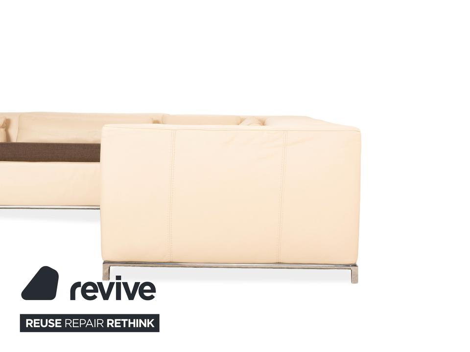 Who's Perfect Boston Leder Ecksofa Creme manuelle Funktion – Bild 9