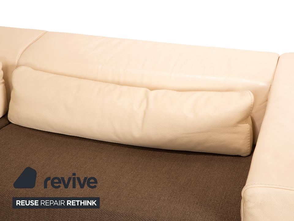 Who's Perfect Boston Leder Ecksofa Creme manuelle Funktion – Bild 4