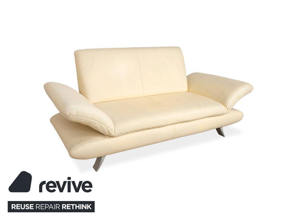 Koinor Rossini Leder Sofa Creme Zweisitzer Couch Funktion – Bild 3