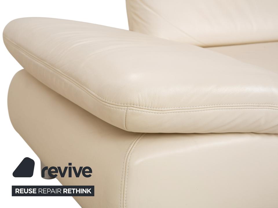 Koinor Rivoli Leder Dreisitzer Creme manuelle Funktion Sofa Couch – Bild 5