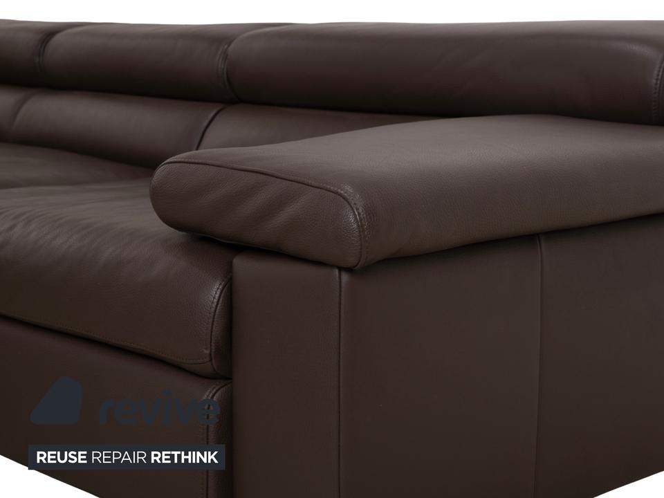 Ewald Schillig Courage Leder Ecksofa Braun Recamiere Links Sofa – Bild 7