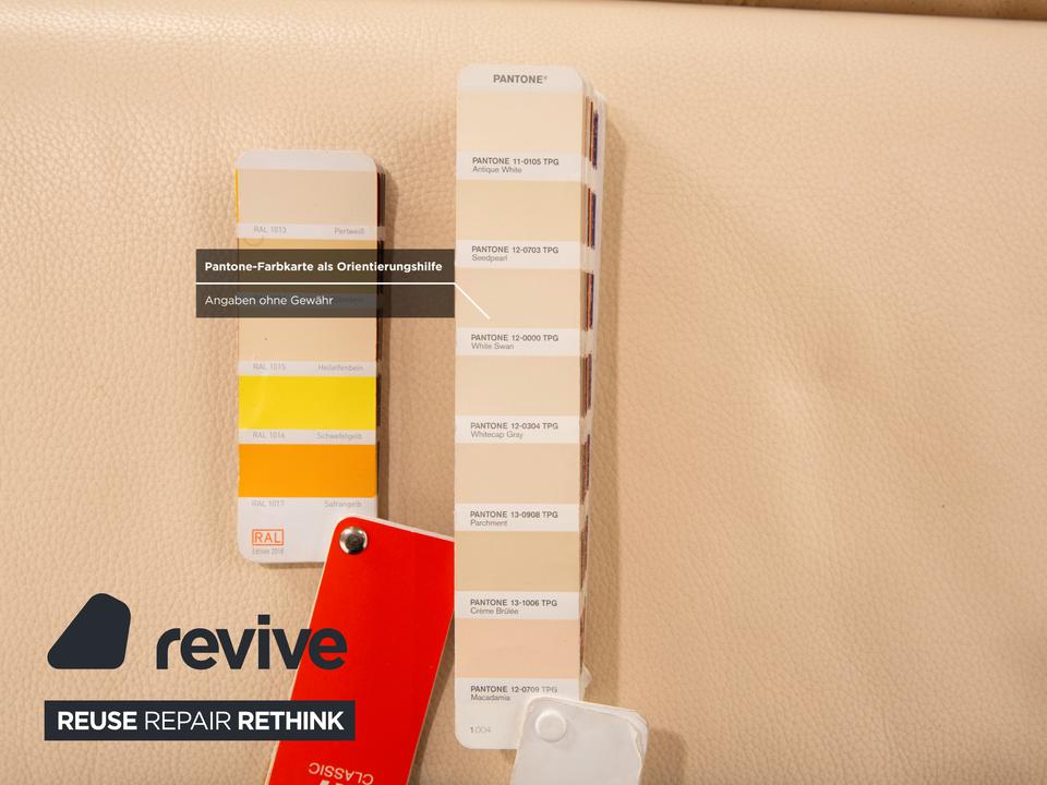 Who's Perfect Boston Leder Ecksofa Creme manuelle Funktion – Bild 6