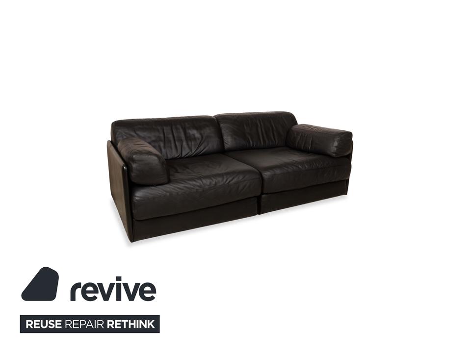 de Sede DS-76 Leder Zweisitzer Schwarz Sofa Couch manuelle ✨ – Bild 5