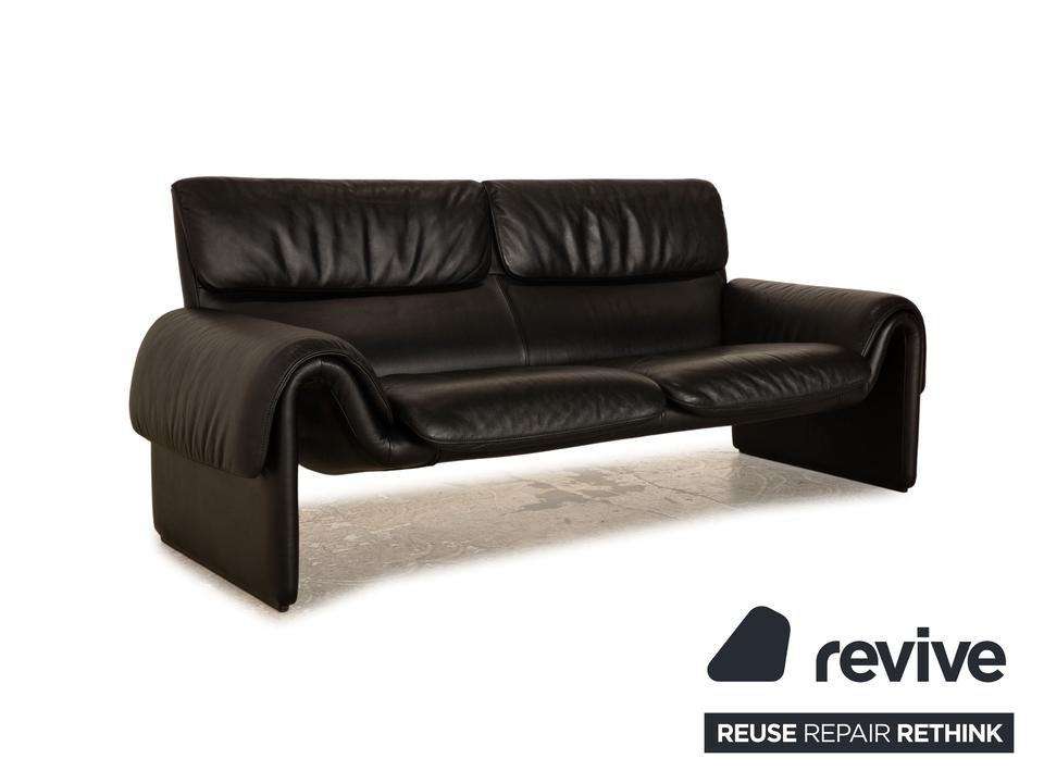 de Sede DS-2011 Leder Zweisitzer Schwarz Sofa Couch ✨ – Bild 6