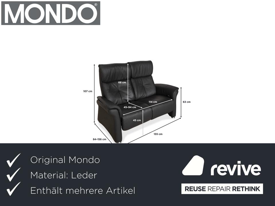 Mondo Varia Leder Zweisitzer Dunkelgrau Anthrazit manuelle – Bild 3