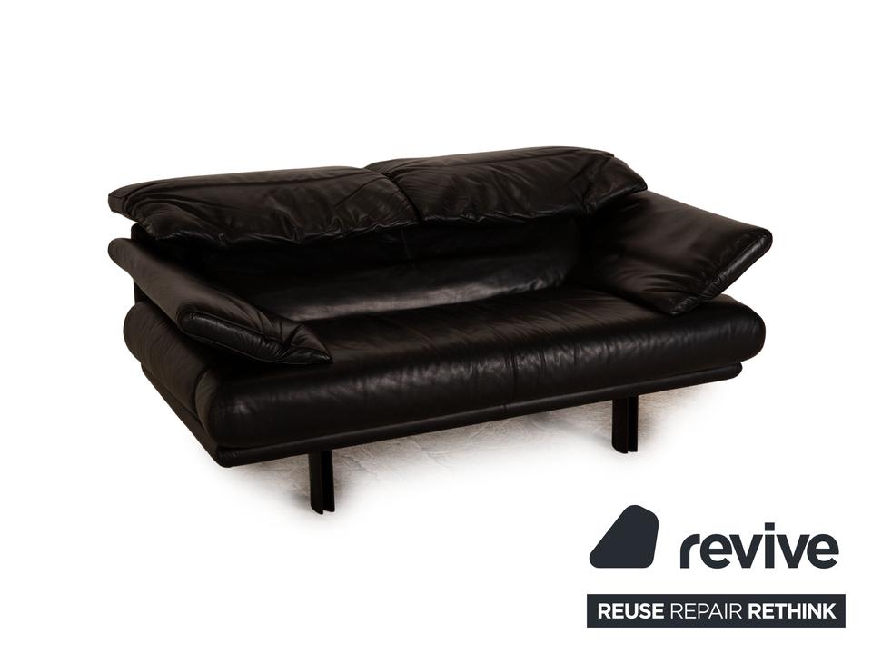 B&B Italia Alanda Leder Zweisitzer Schwarz Sofa Couch manuelle ✨ – Bild 3