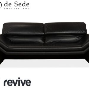 de Sede Hans Kaufeld Leder Zweisitzer Schwarz Sofa Couch