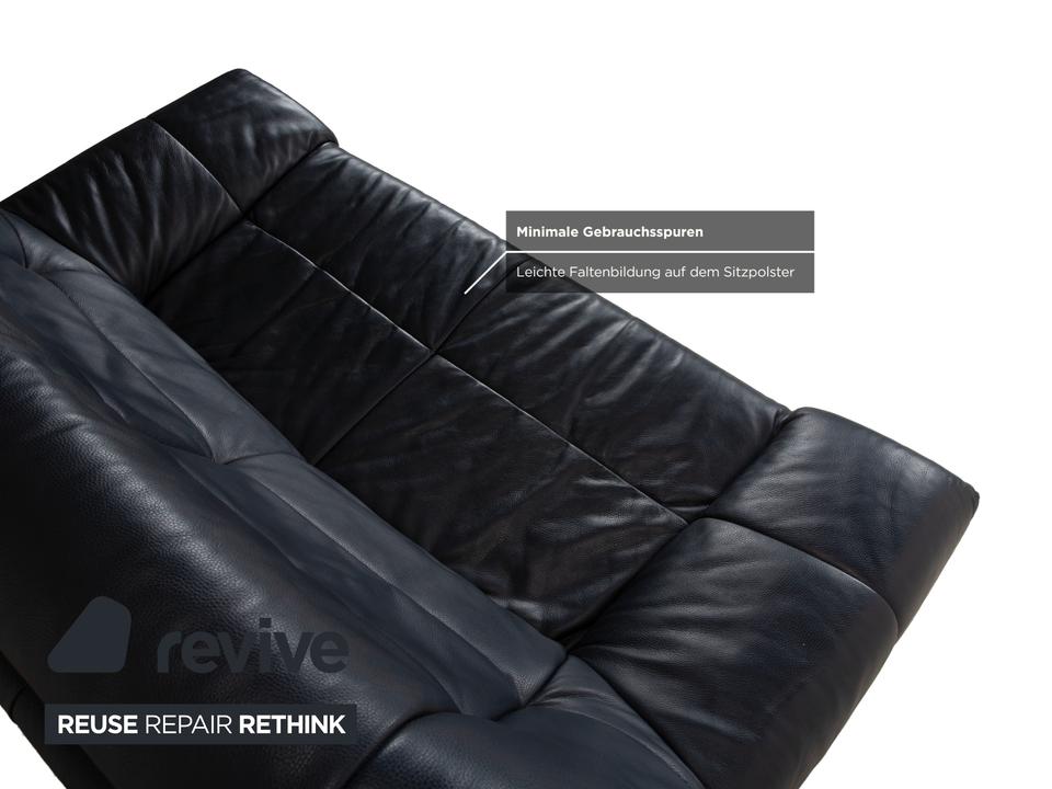 Rolf Benz BMP 418 Leder Zweisitzer Dunkelblau Sofa Coch – Bild 5