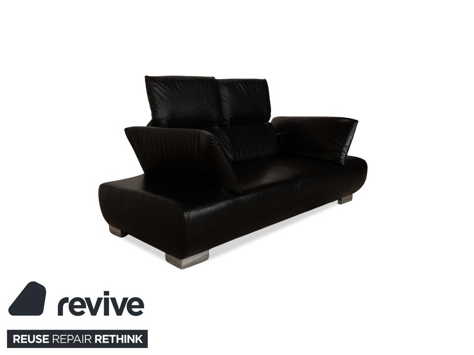 Koinor Volare Leder Zweisitzer Schwarz Sofa Couch manuelle – Bild 4