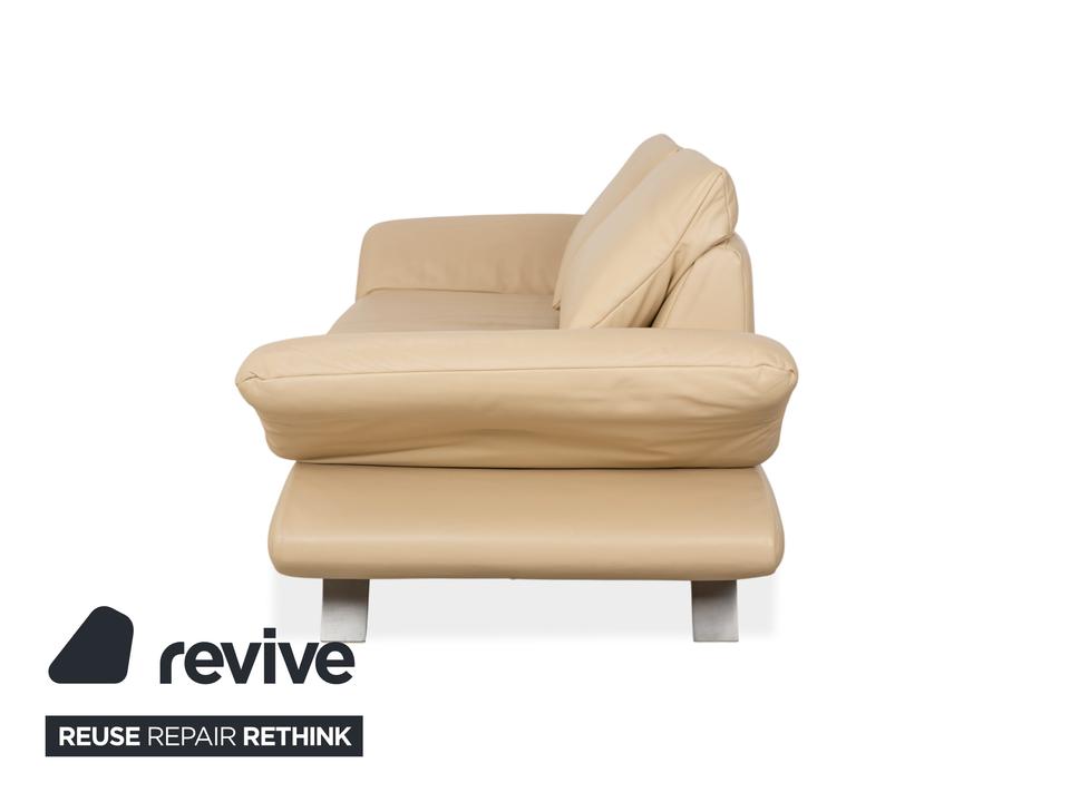 Koinor Velluti Leder Dreisitzer Creme manuelle Funktion Sofa – Bild 12